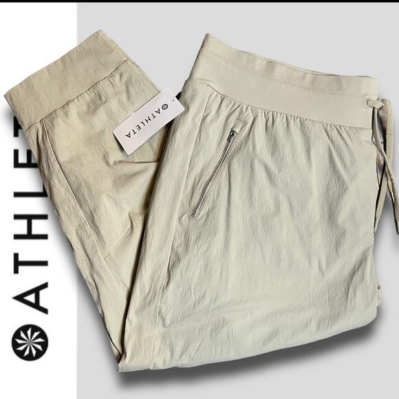ATHLETA TREKKIE NORTH JOGGER YOGA PILATES ATHLEISURE OATMEAL 3X 24 - Picture 1 of 11